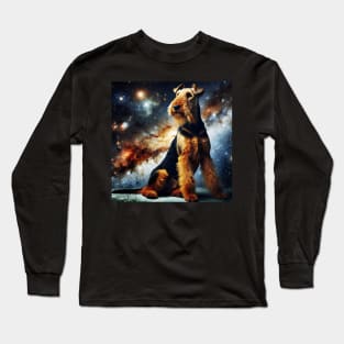 Space Airedale Terrier Long Sleeve T-Shirt